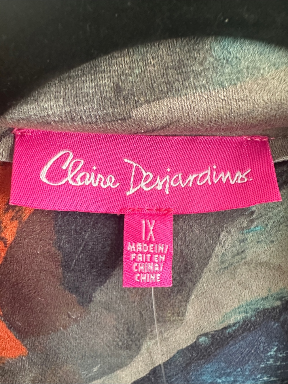 Colorwash Abstract Blazer Jacket - Claire Desjardins- Teal, Green & Coral - Picture 2 of 16